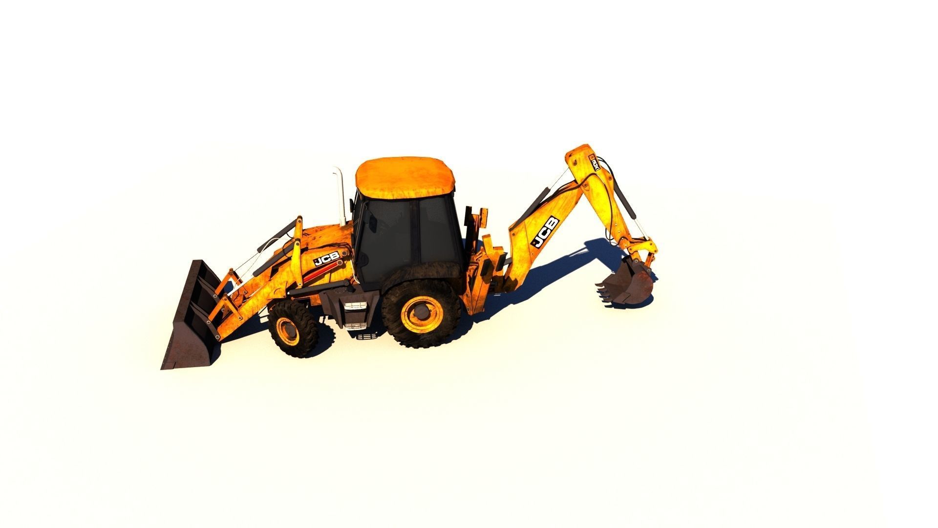 Rigged JCB 3D model_1
