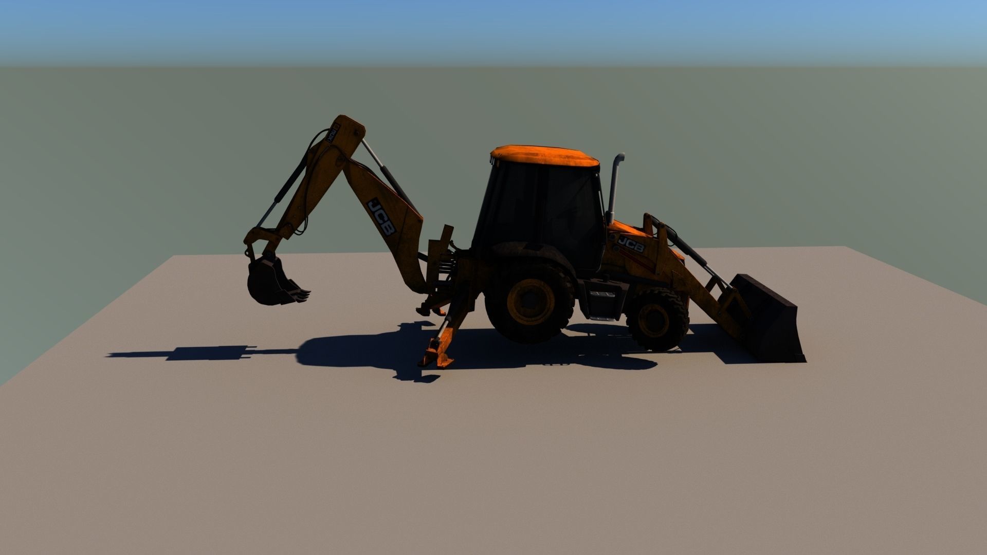 Rigged JCB 3D model_5