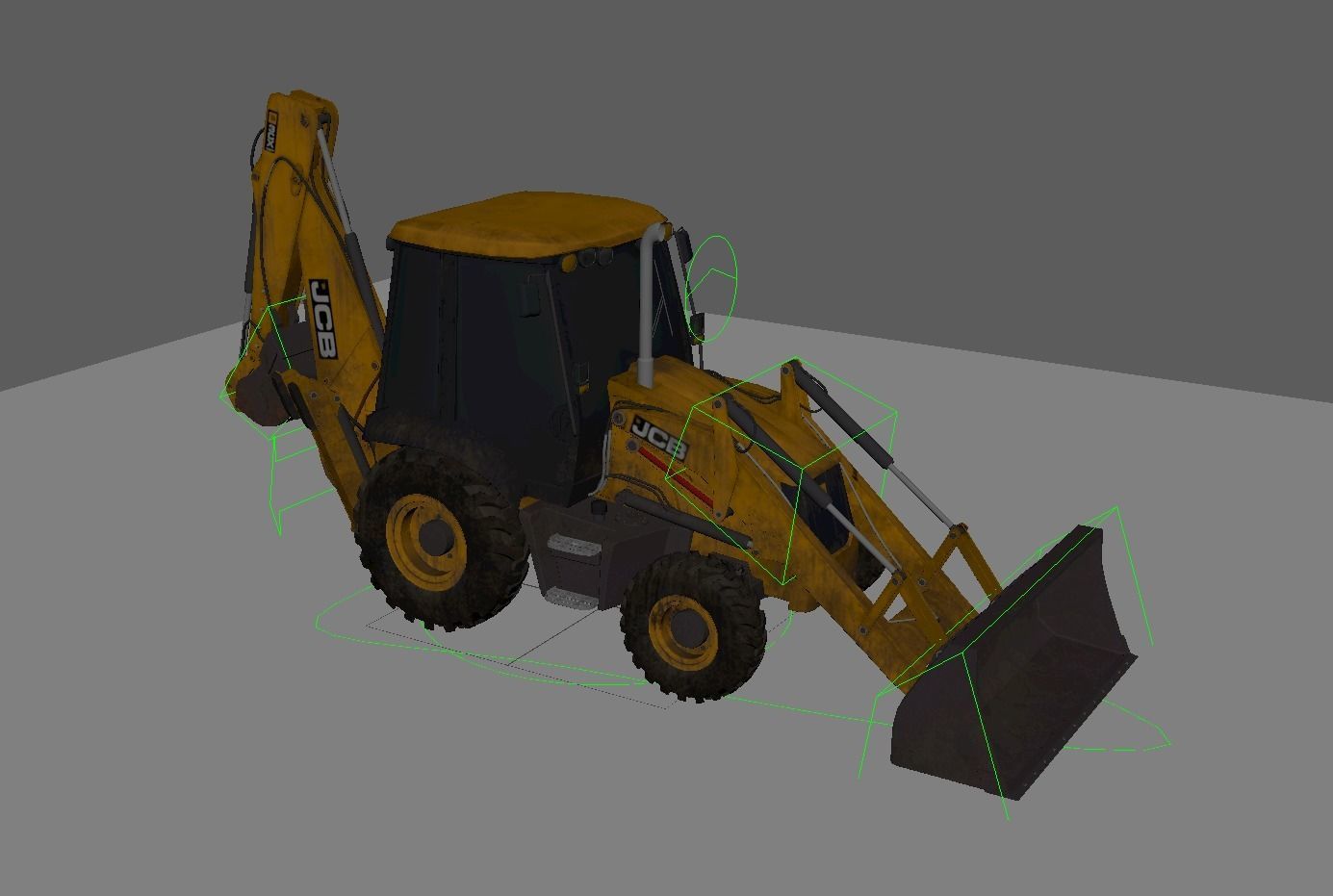 Rigged JCB 3D model_2