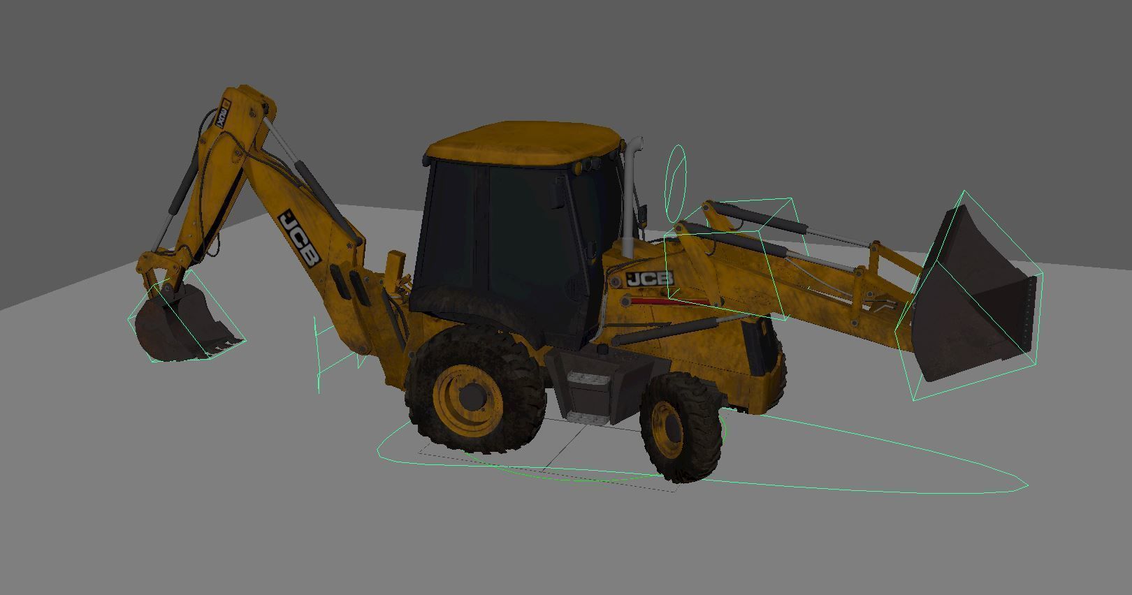 Rigged JCB 3D model_3