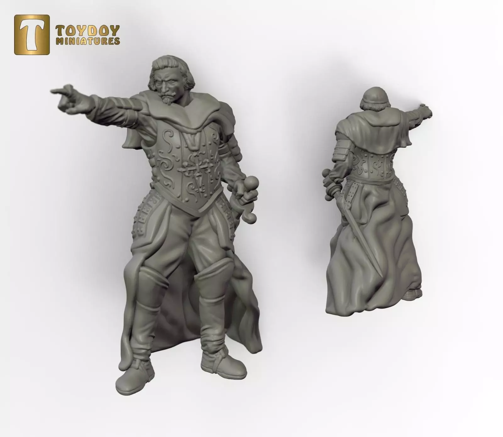 Cardenal Richelieu 32 and 54mm scale- Golden Heroes 3D print model_0