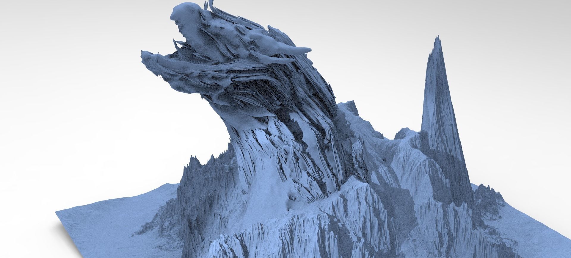 Dragon Clawed Spiked mountain piece model  3 3D model_1