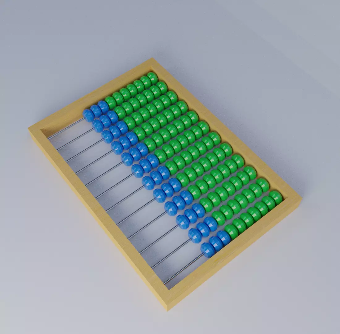 Abacus with beads 3D model
