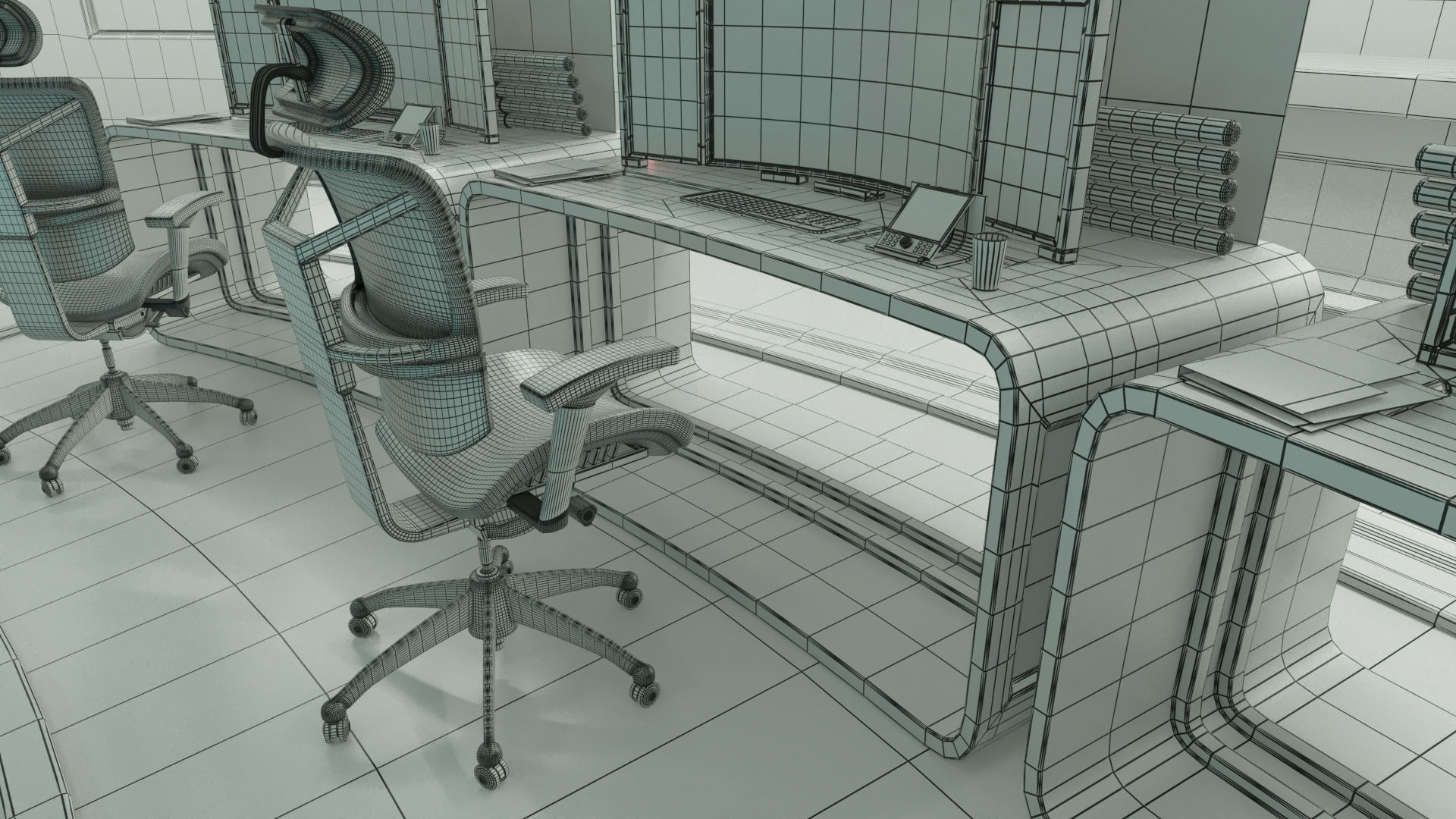 Sci Fi Interior Station 3D model_13