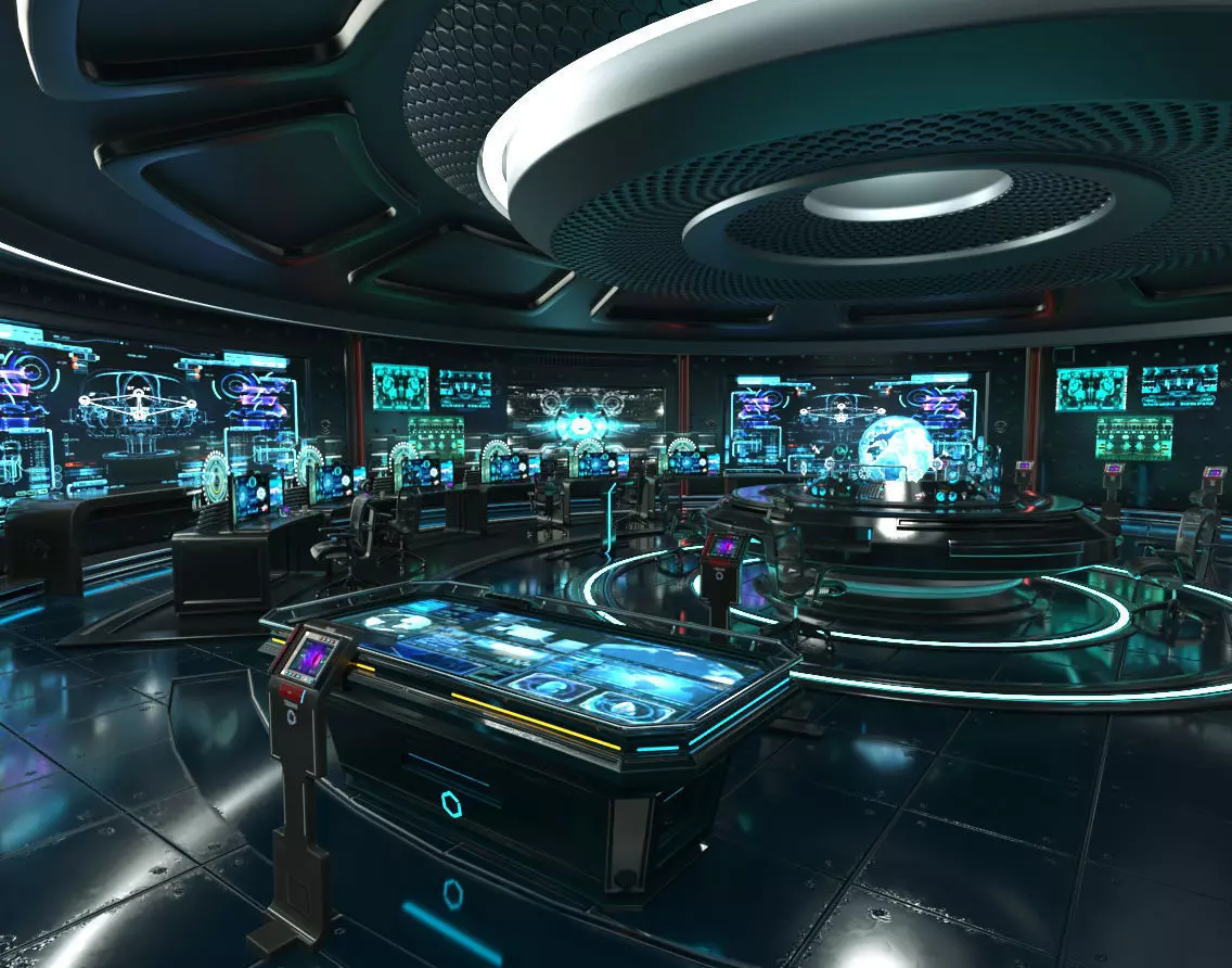 Sci Fi Interior Station 3D model_0