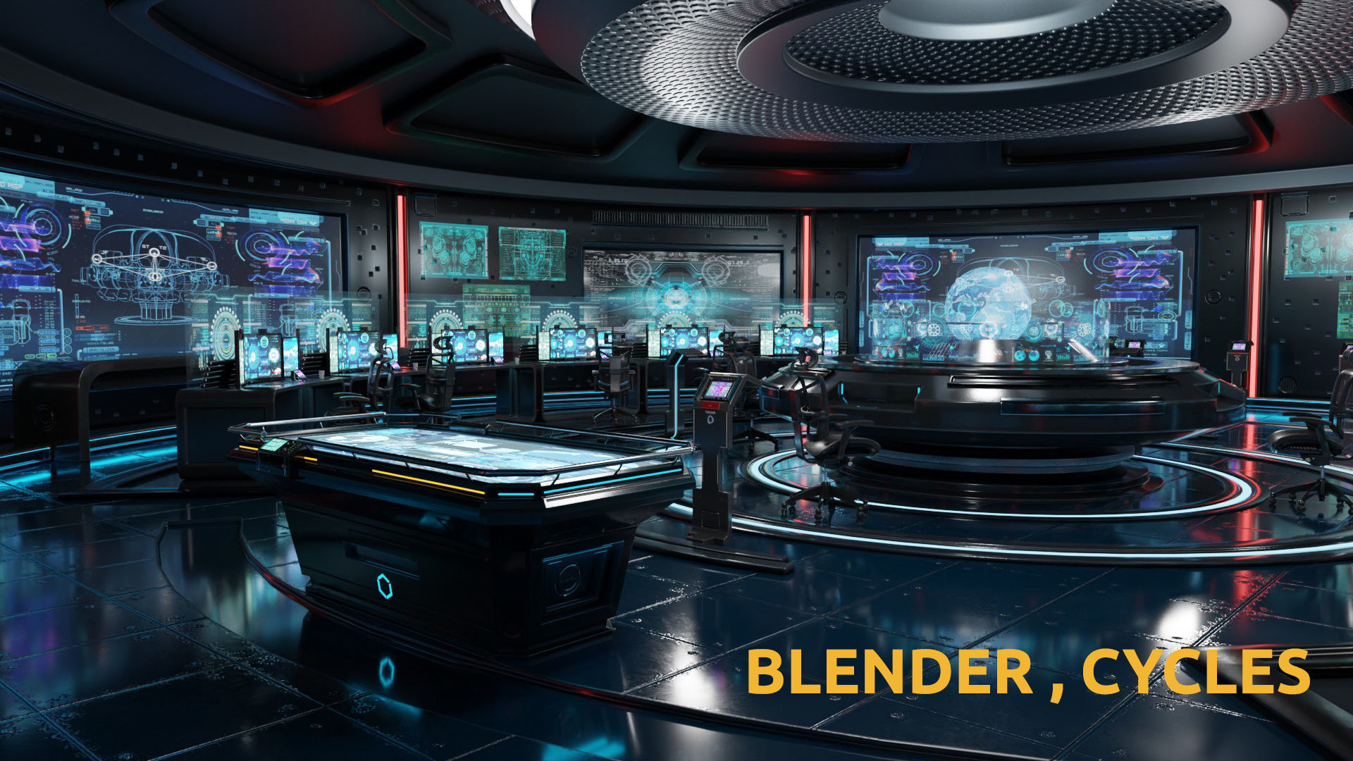 Sci Fi Interior Station 3D model_11