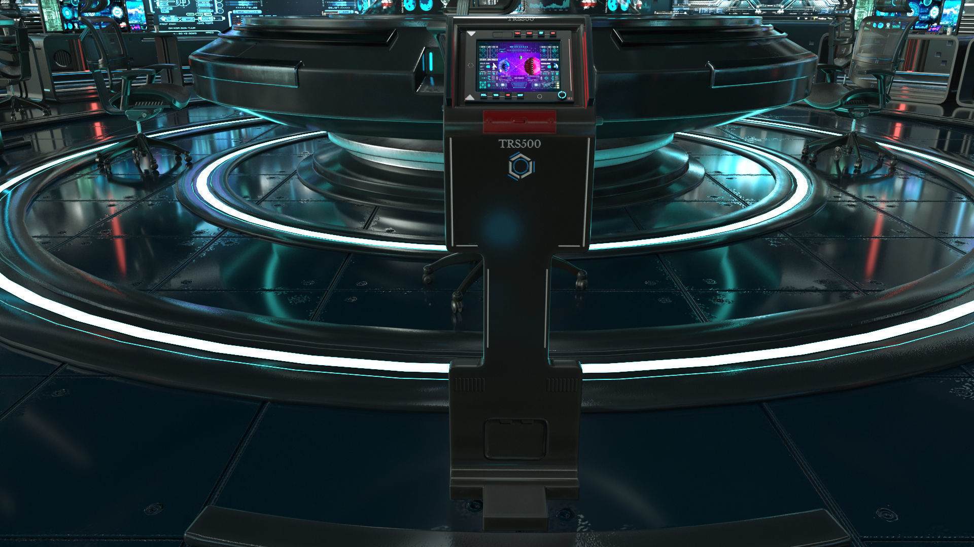 Sci Fi Interior Station 3D model_4