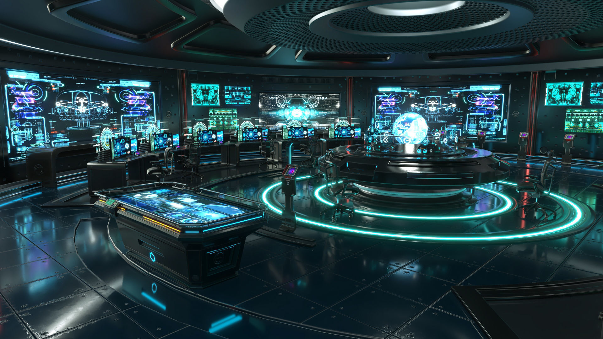 Sci Fi Interior Station 3D model_1