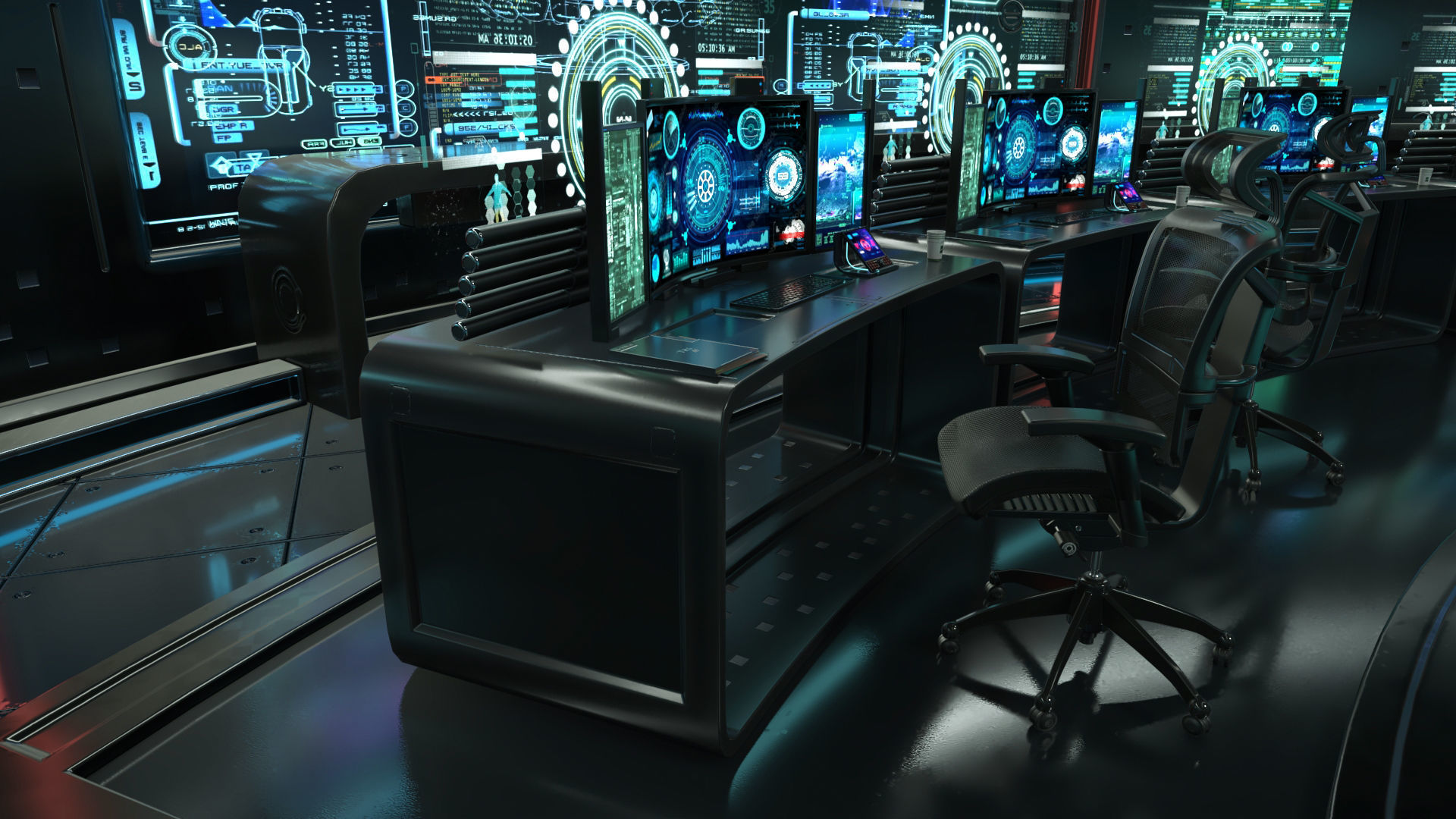 Sci Fi Interior Station 3D model_10