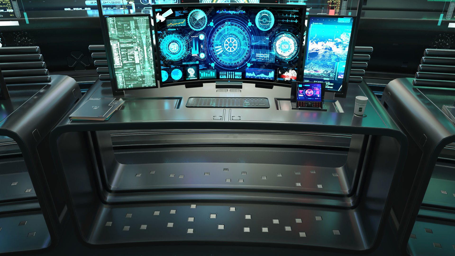 Sci Fi Interior Station 3D model_5