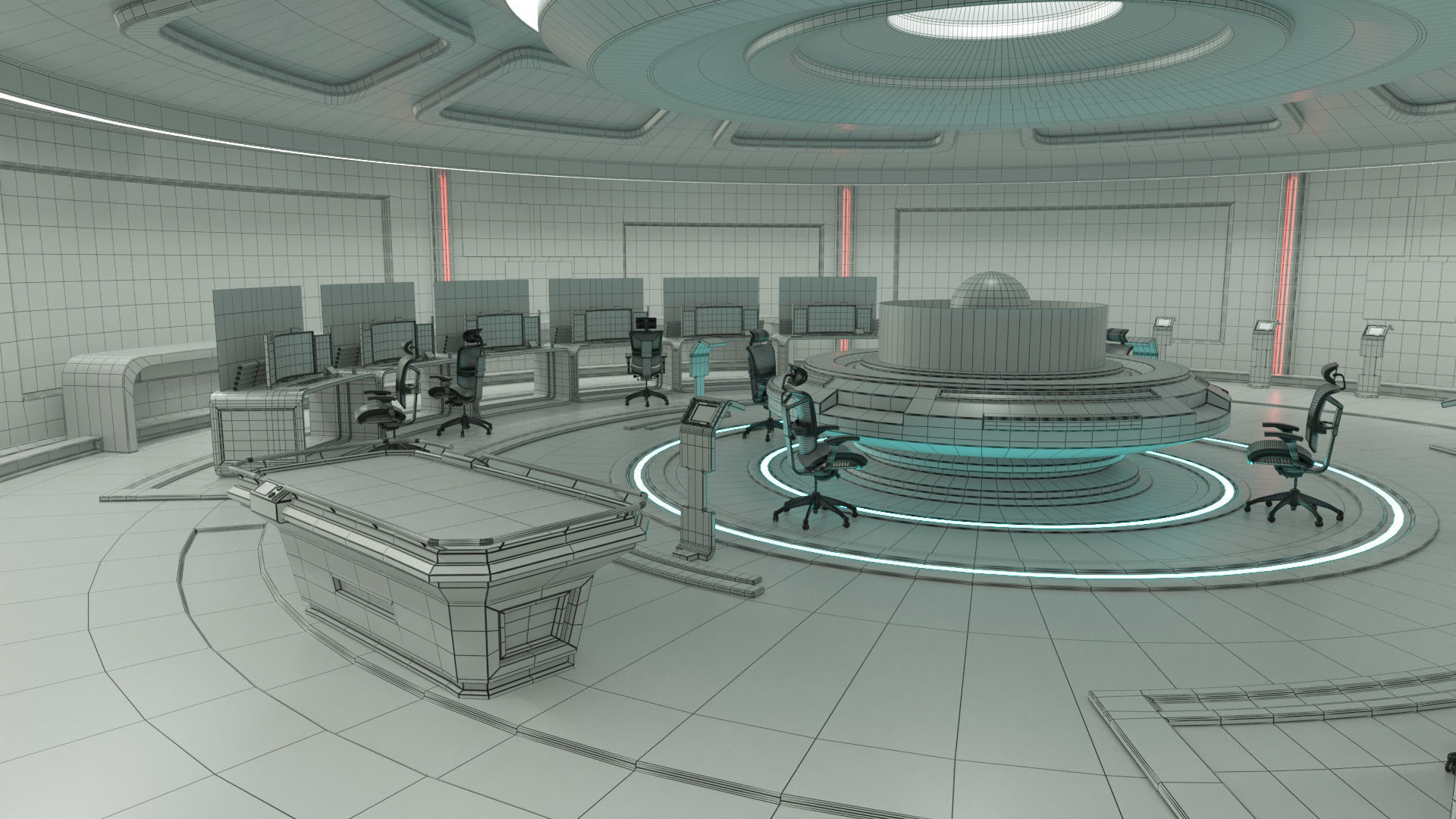 Sci Fi Interior Station 3D model_12