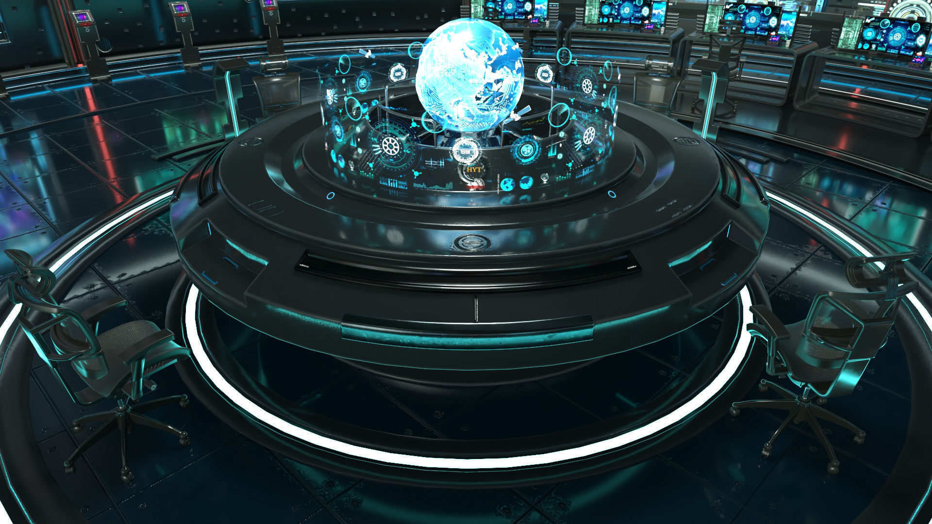 Sci Fi Interior Station 3D model_7