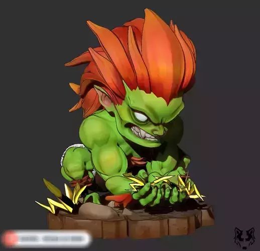 Chibi Blanka Street Fighter  3D print model