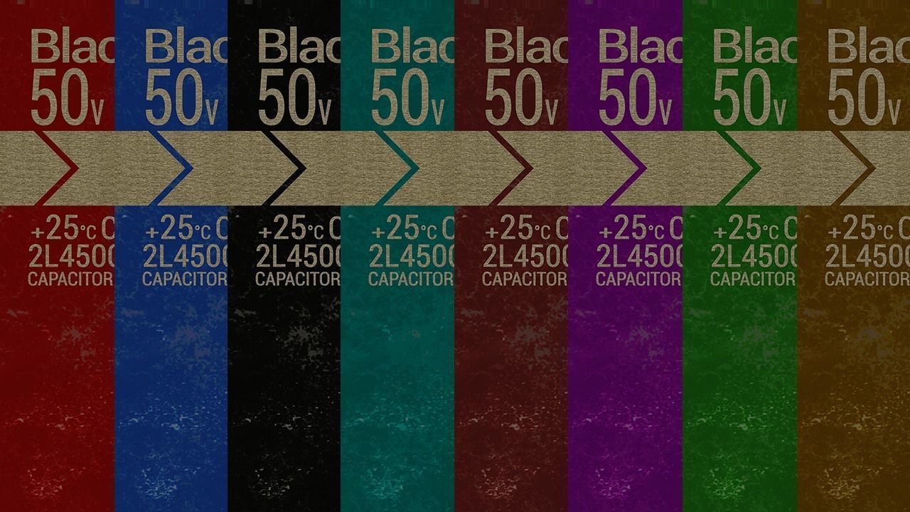 Capacitors pack photorealistic lowpoly 8 color vars for games Low-poly 3D model_10