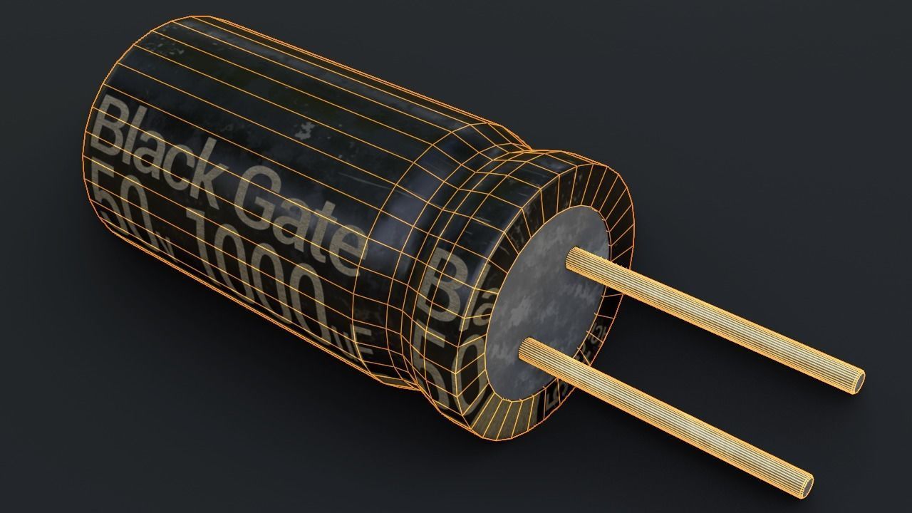 Capacitors pack photorealistic lowpoly 8 color vars for games Low-poly 3D model_8