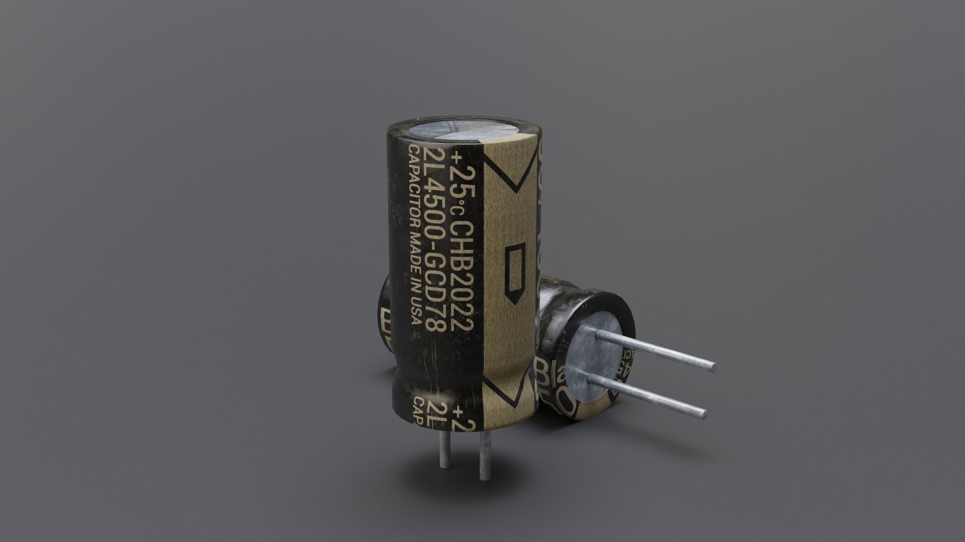 Capacitors pack photorealistic lowpoly 8 color vars for games Low-poly 3D model_5