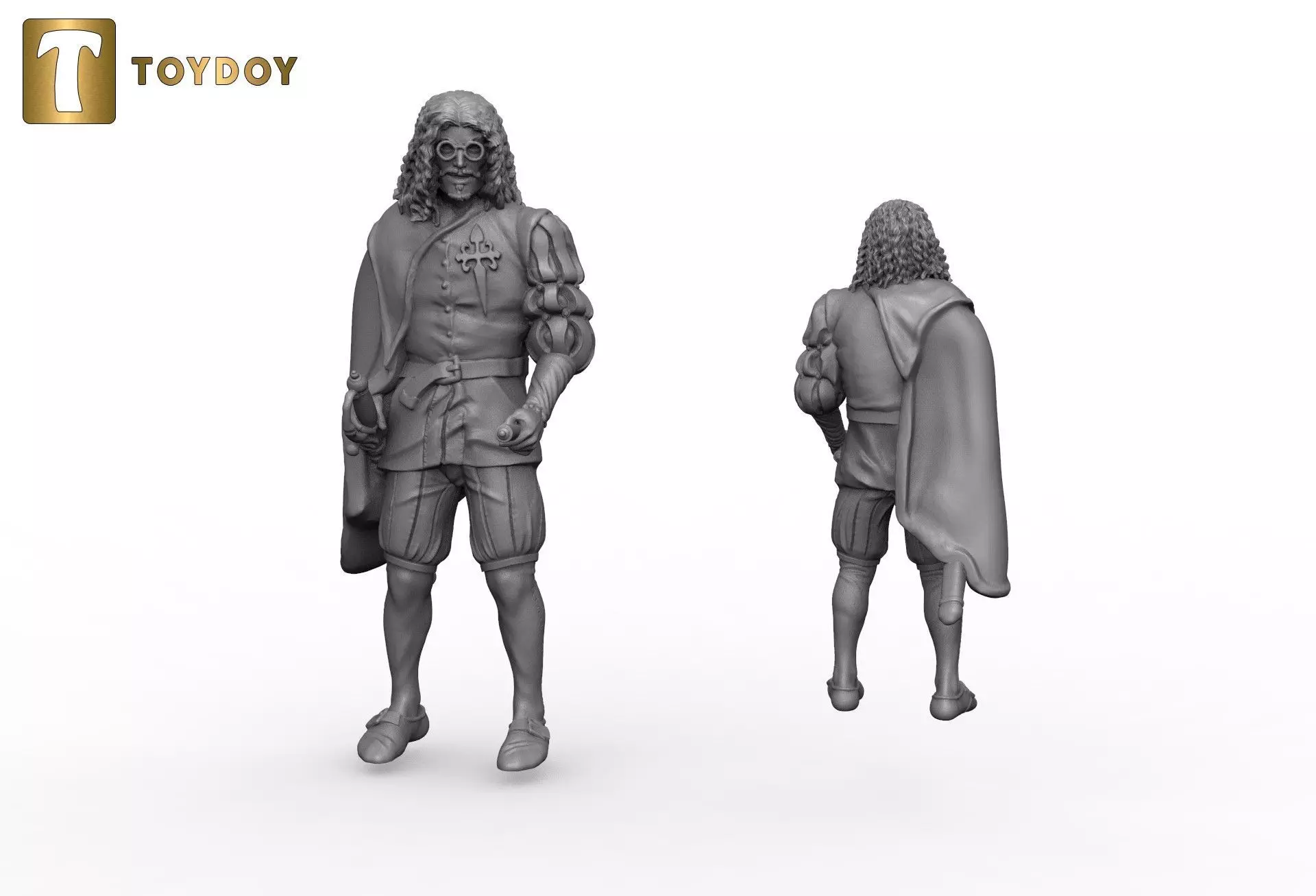Writer Francisco de Quevedo 32 and 54mm scale -Golden Heroes 3D print model_0