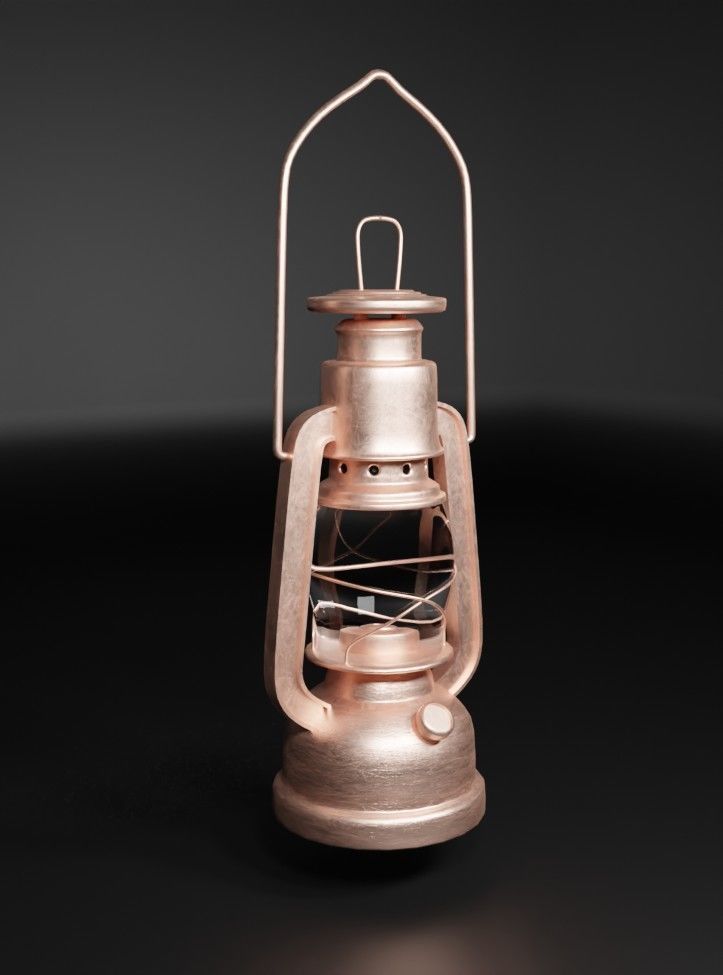 gas lamp low-poly Low-poly 3D model_2