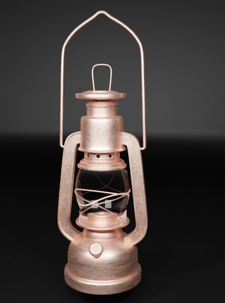 gas lamp low-poly Low-poly 3D model_1