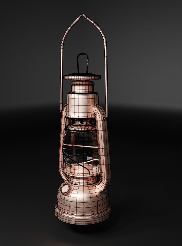 gas lamp low-poly Low-poly 3D model_8