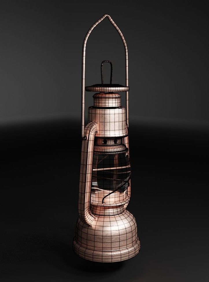 gas lamp low-poly Low-poly 3D model_5