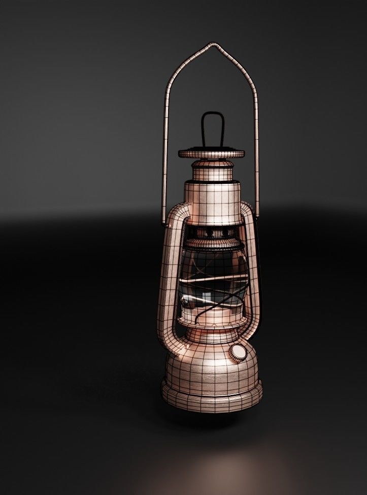 gas lamp low-poly Low-poly 3D model_7