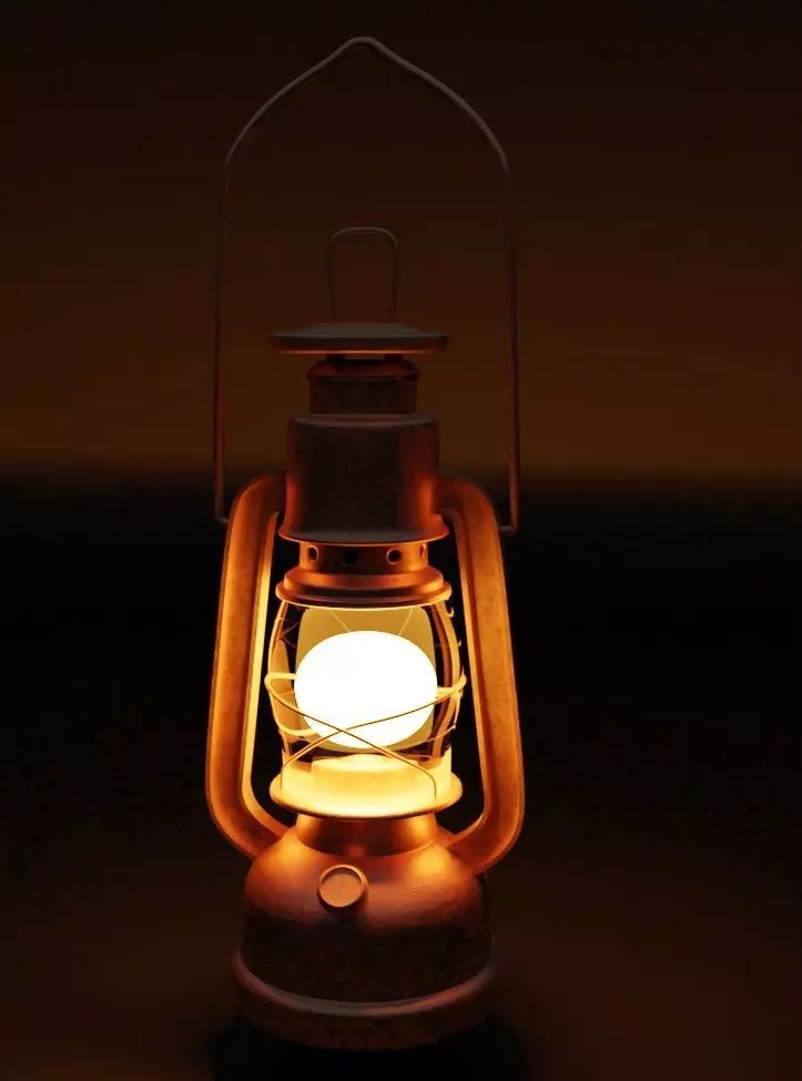 gas lamp low-poly Low-poly 3D model_0