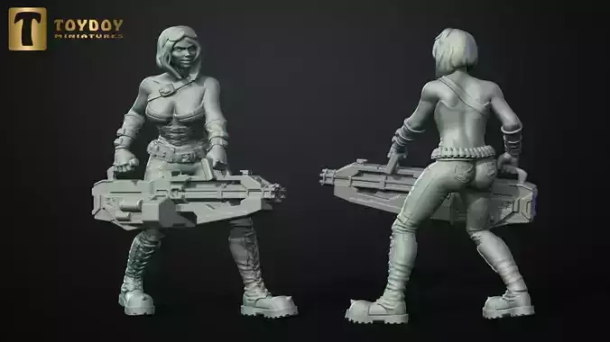 SCI-FI Miniature women soldier-Model 25 3D print model