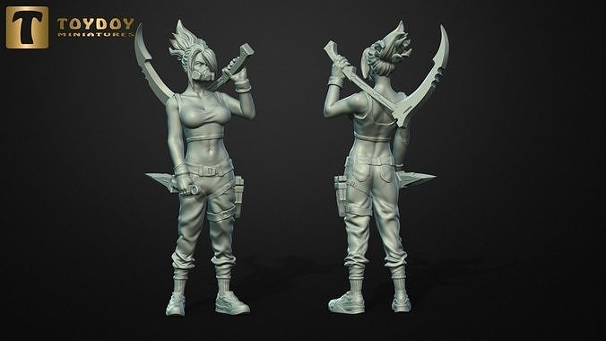 SCI-FI Miniature women soldier-Model 24 3D print model