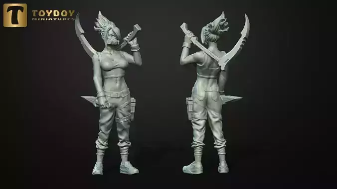 SCI-FI Miniature women soldier-Model 24 3D print model