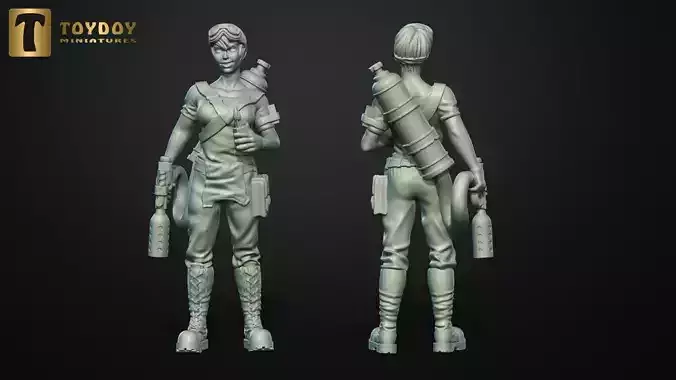 SCI-FI Miniature women soldier-Model 18 3D print model