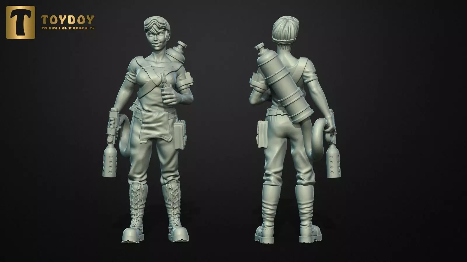 SCI-FI Miniature women soldier-Model 18 3D print model_0