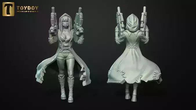 SCI-FI Miniature women soldier-Model 17 3D print model