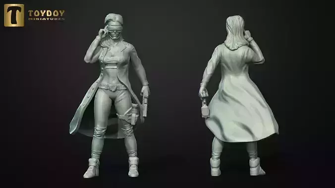 SCI-FI Miniature women soldier-Model 16 3D print model