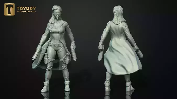 SCI-FI Miniature women soldier-Model 15 3D print model