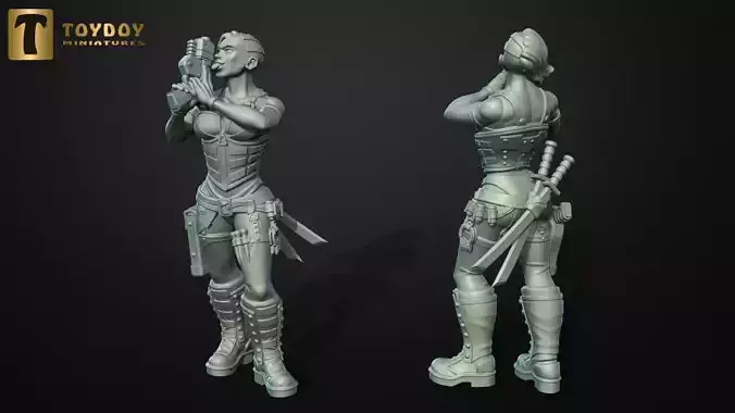 SCI-FI Miniature women soldier-Model 14