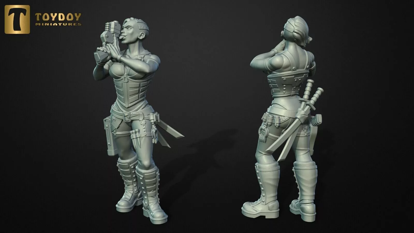 SCI-FI Miniature women soldier-Model 14 3D print model