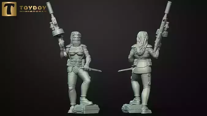SCI-FI Miniature women soldier-Model 13