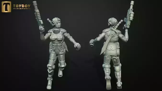 SCI-FI Miniature women soldier-Model 12