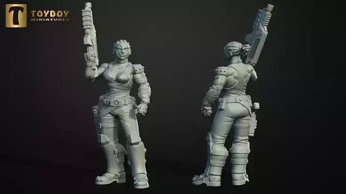 SCI-FI Miniature women soldier-Model 11 3D print model