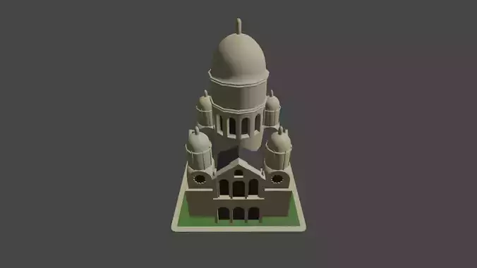 Sacre Coeur - Low Poly building