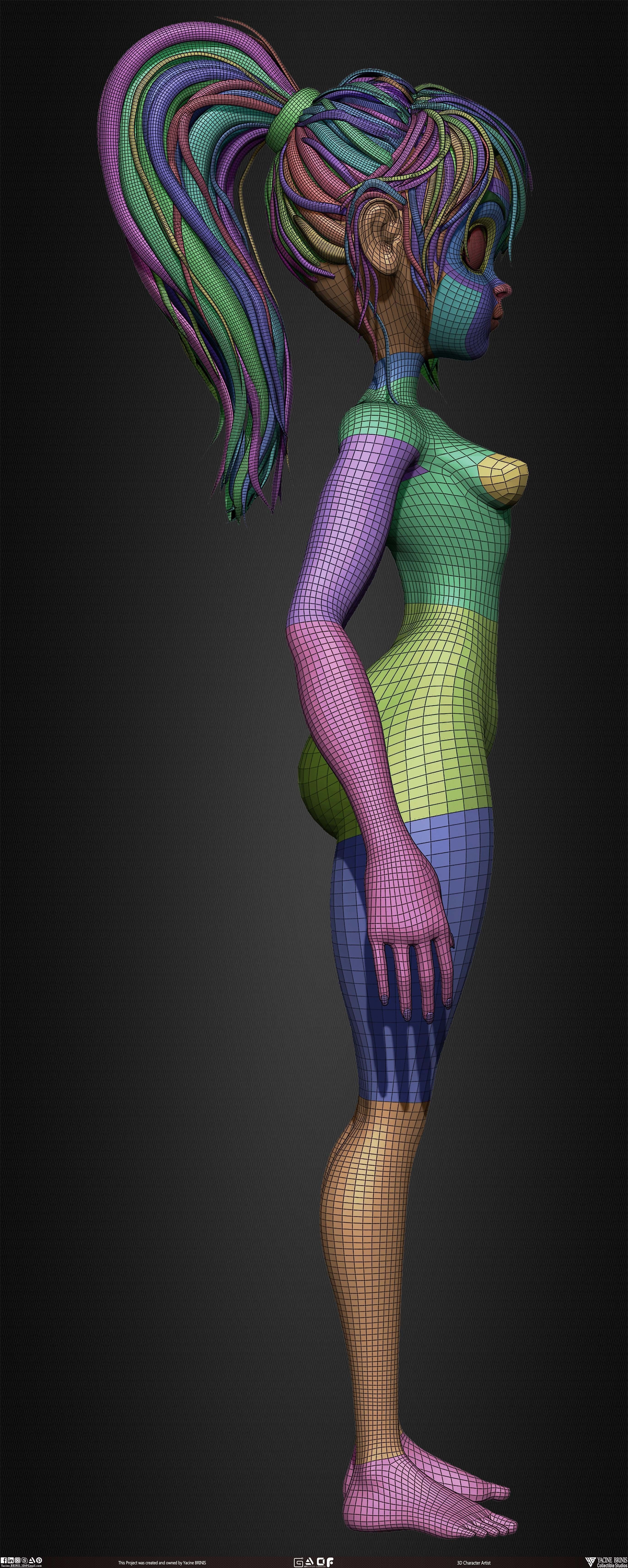 Female Anime Base-mesh 3D Model Vol 03 Low-poly 3D model_30