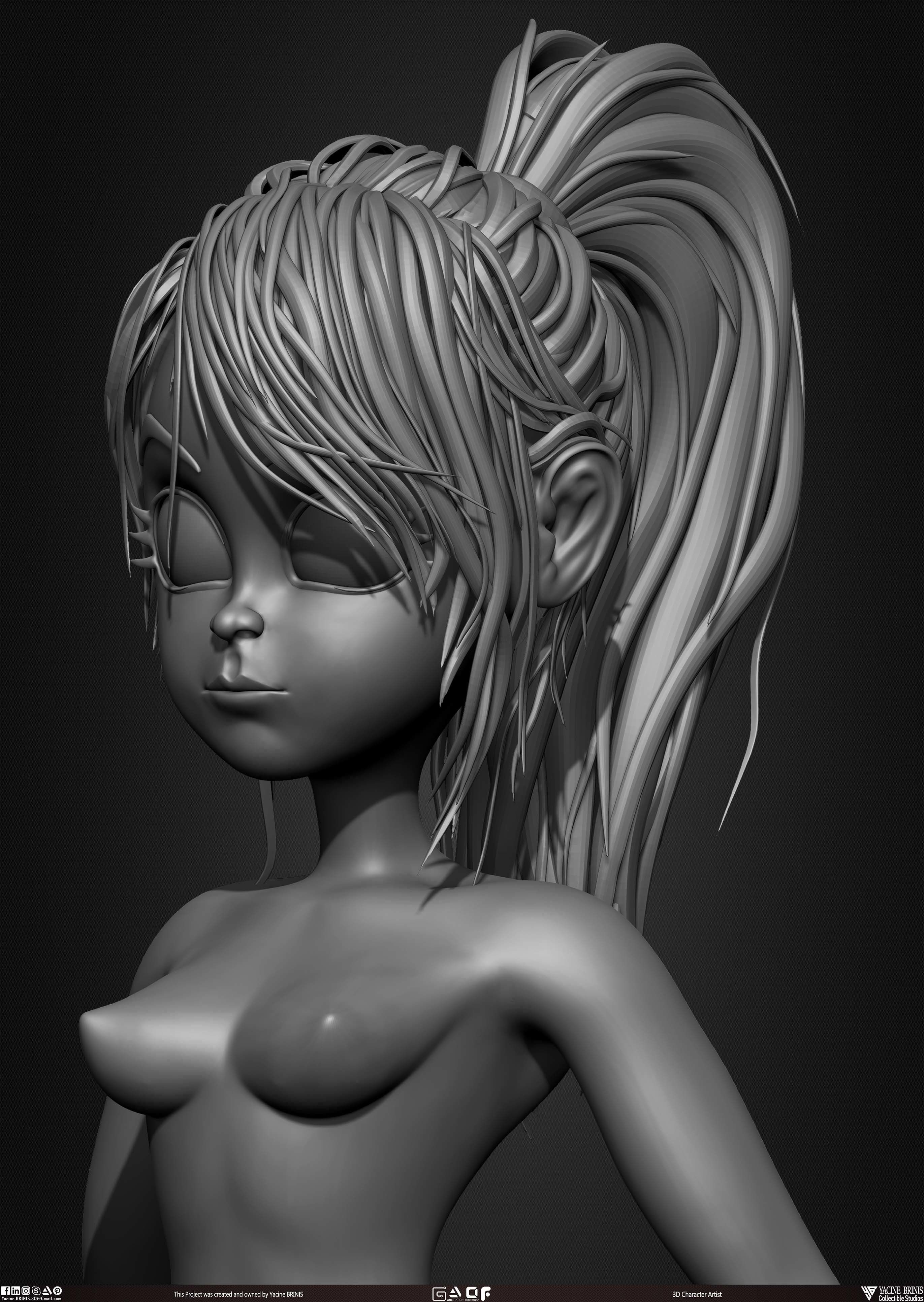 Female Anime Base-mesh 3D Model Vol 03 Low-poly 3D model_35
