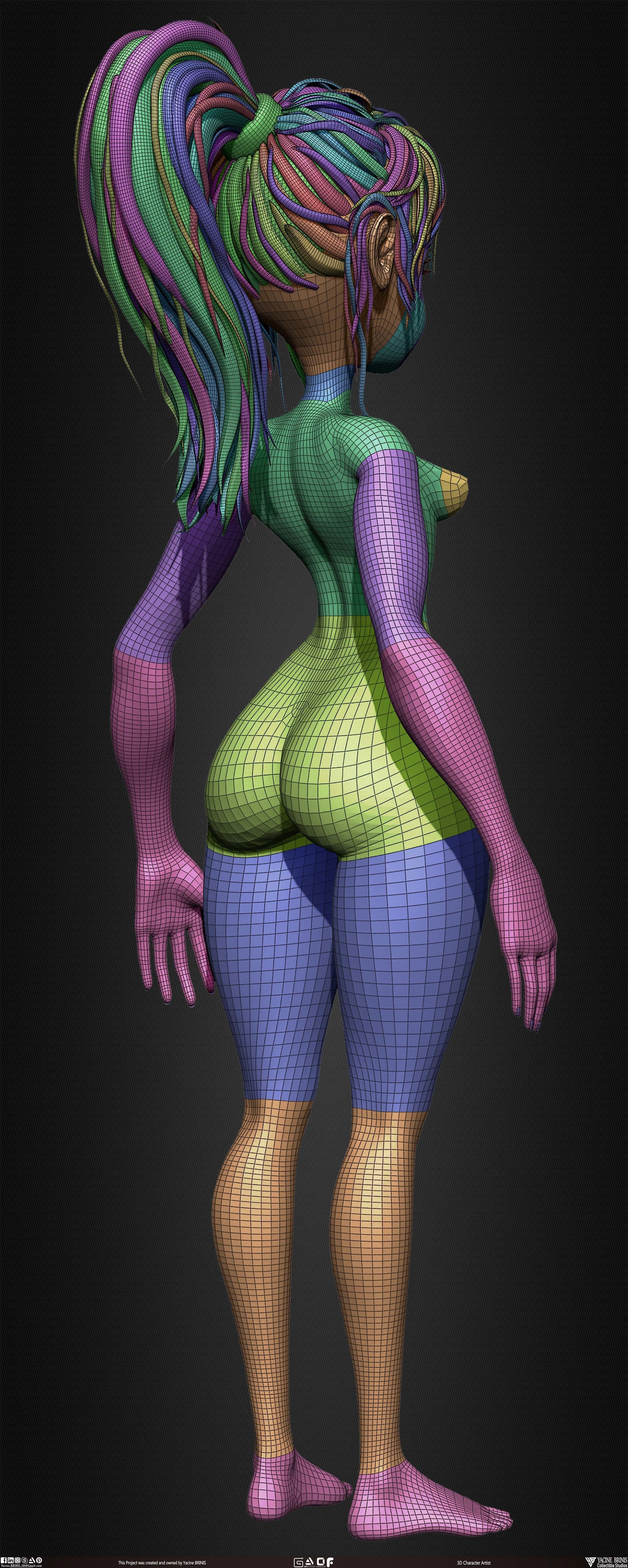 Female Anime Base-mesh 3D Model Vol 03 Low-poly 3D model_29