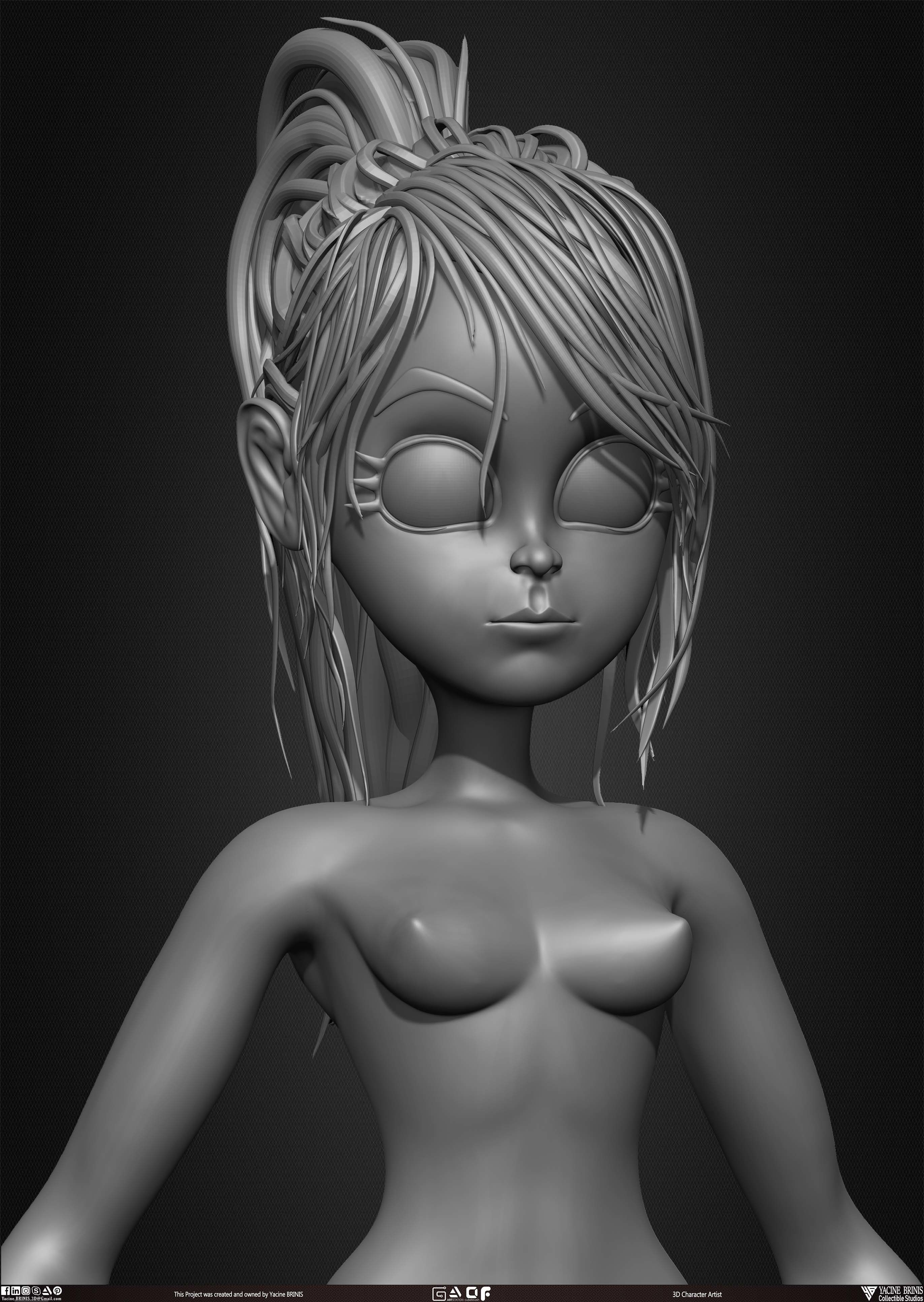 Female Anime Base-mesh 3D Model Vol 03 Low-poly 3D model_43