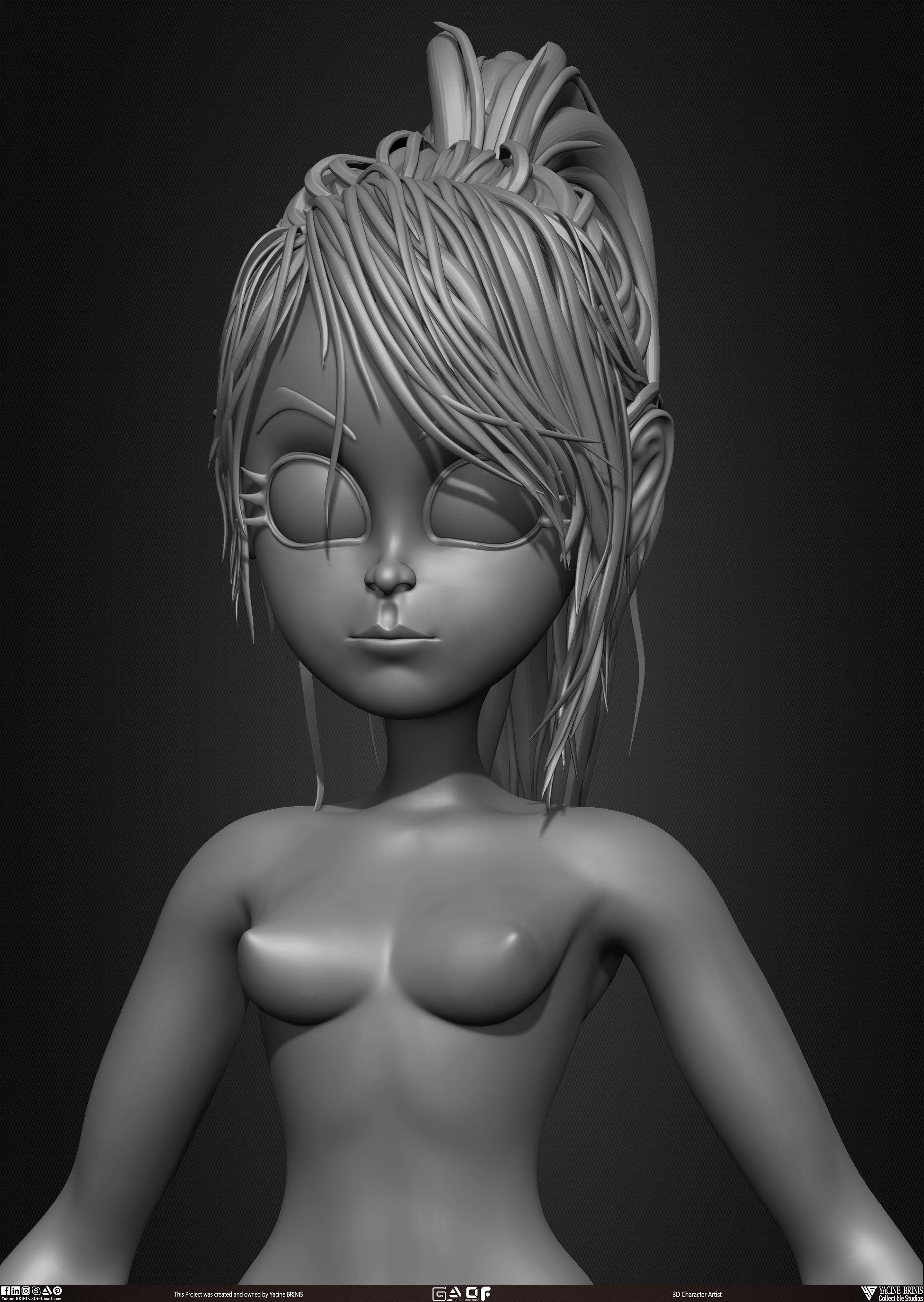 Female Anime Base-mesh 3D Model Vol 03 Low-poly 3D model_42