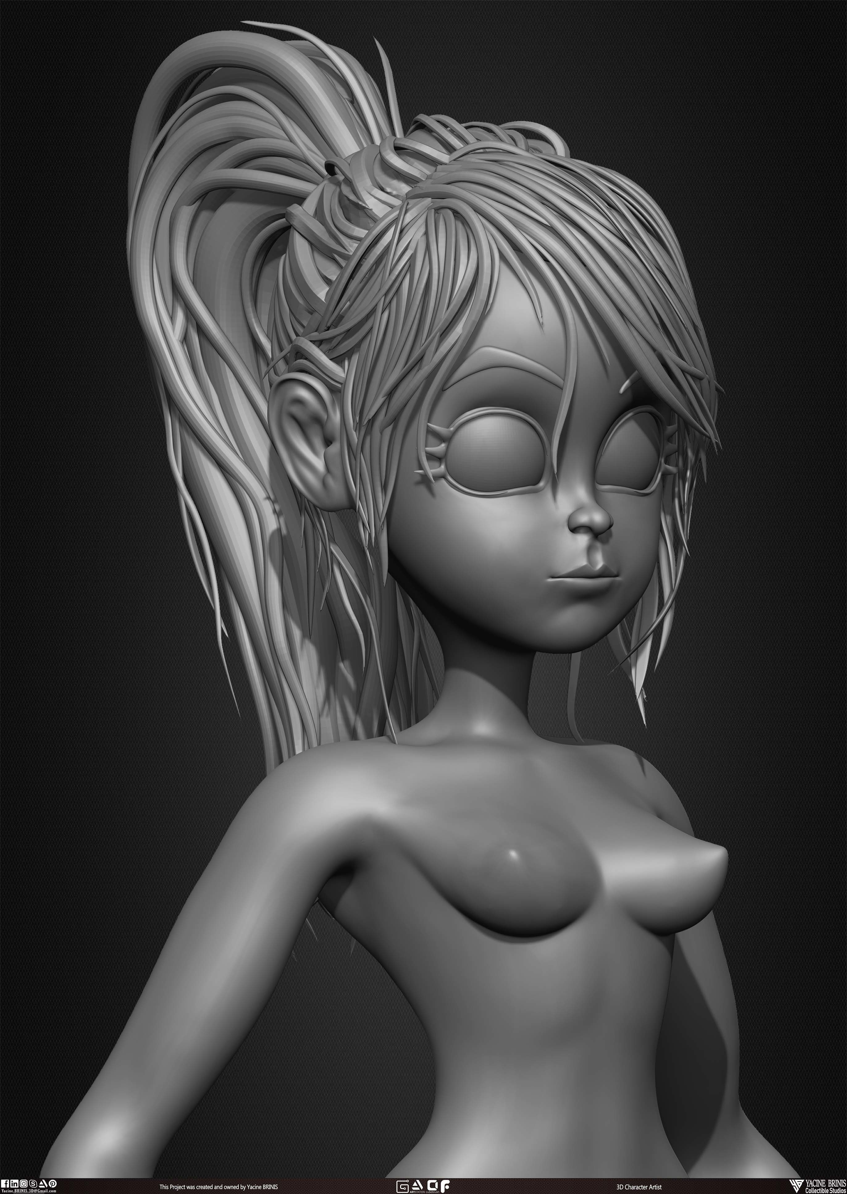 Female Anime Base-mesh 3D Model Vol 03 Low-poly 3D model_41