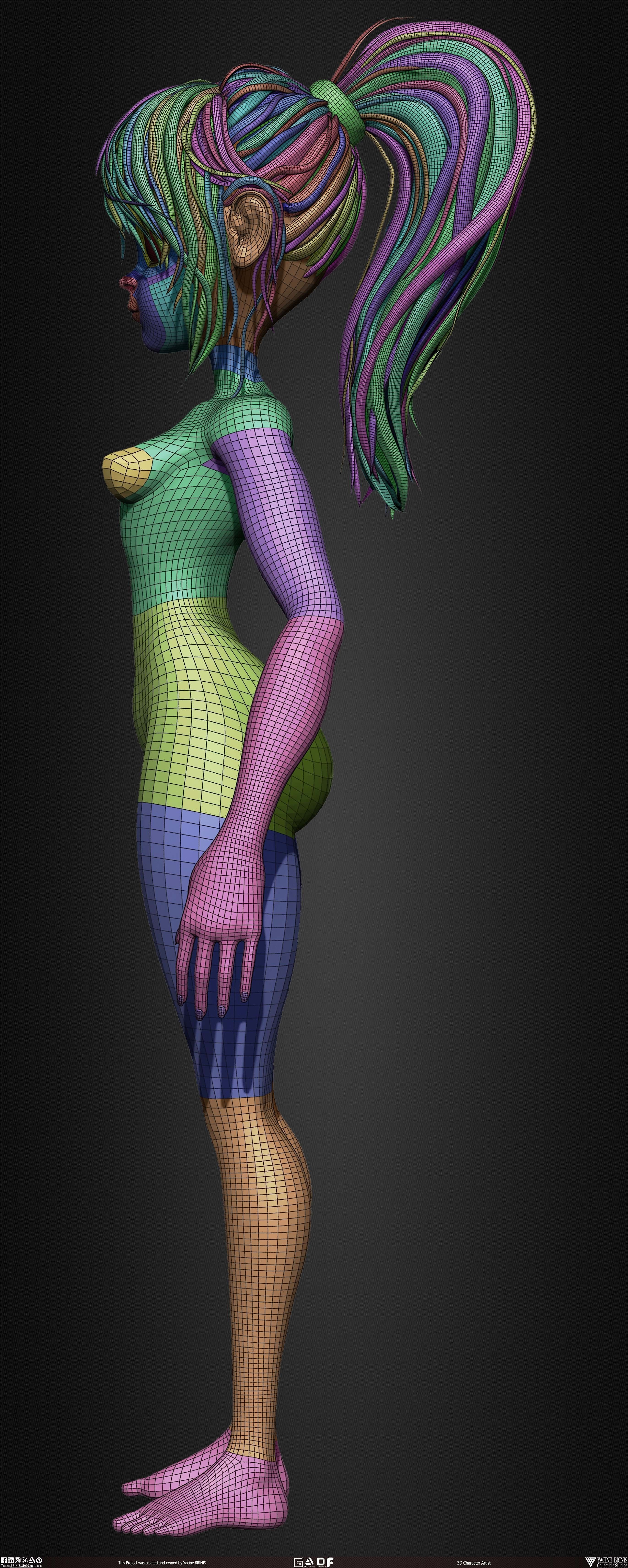 Female Anime Base-mesh 3D Model Vol 03 Low-poly 3D model_26