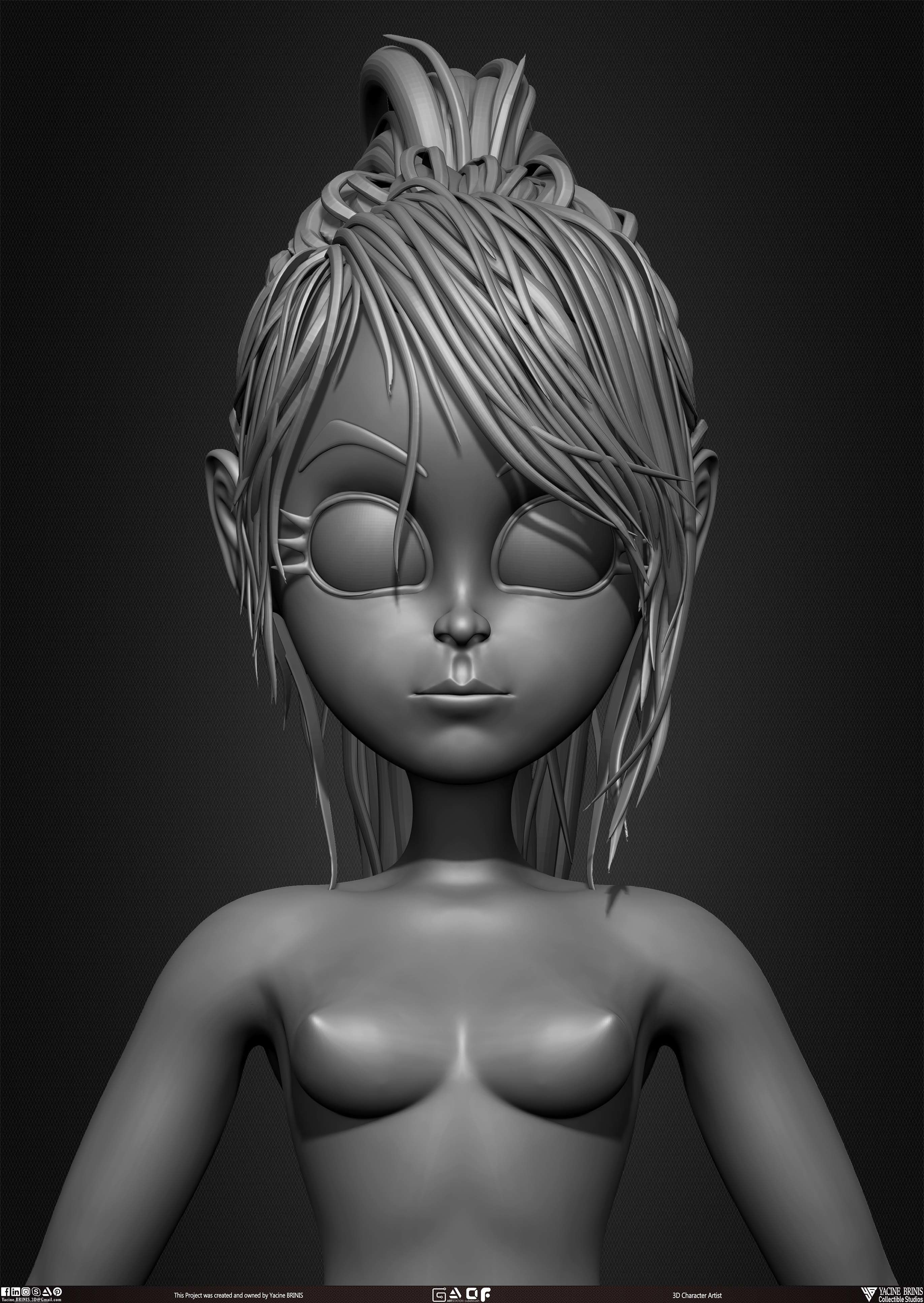 Female Anime Base-mesh 3D Model Vol 03 Low-poly 3D model_34