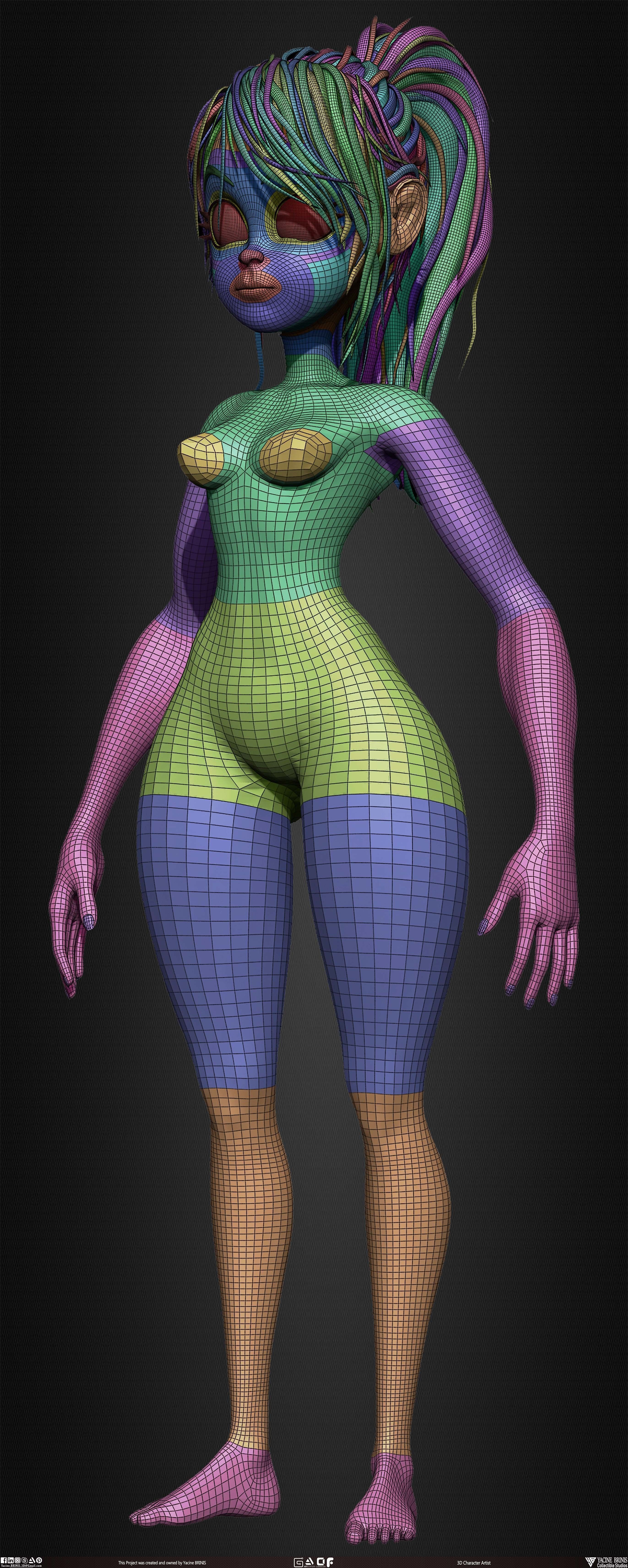 Female Anime Base-mesh 3D Model Vol 03 Low-poly 3D model_25